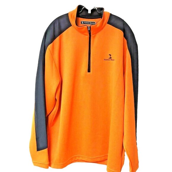 Pebble Beach Performance Golf Pullover Shirt Jacket Men's L 1/4 Zip Logo - Picture 1 of 5